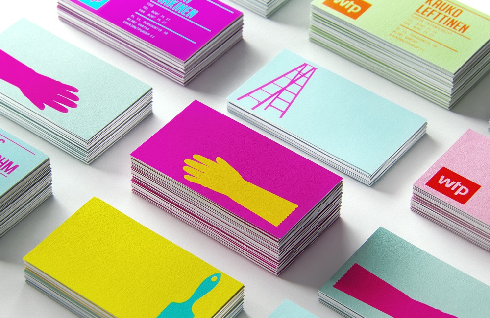 business card design tips - use bright colors to get attention