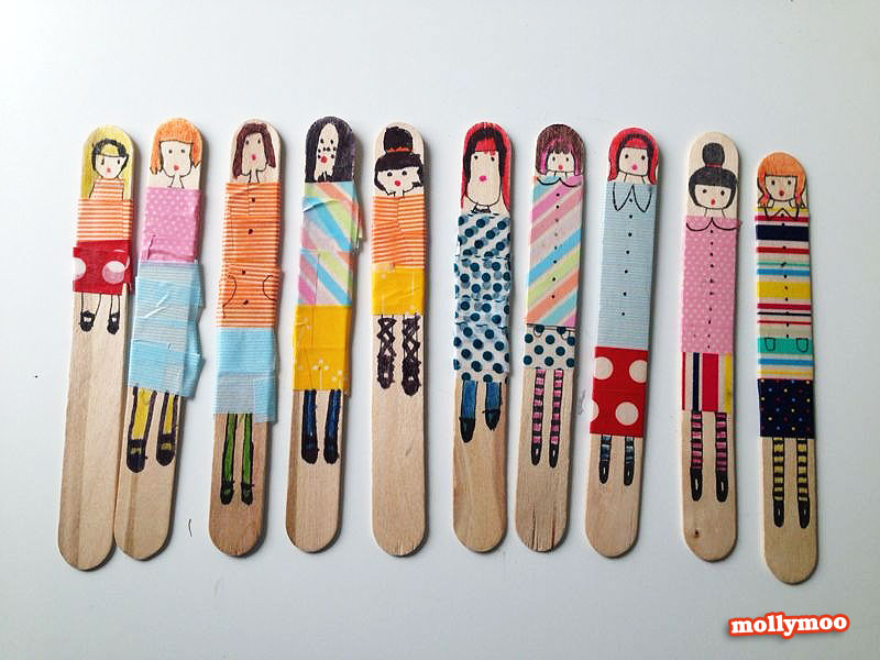 easy art and craft ideas for kids - popsicle stick dolls