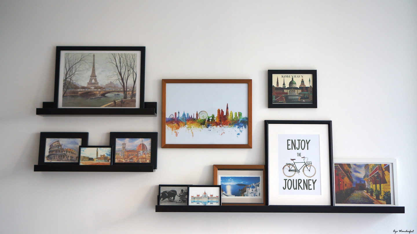easy DIY wall decor ideas - travel wall